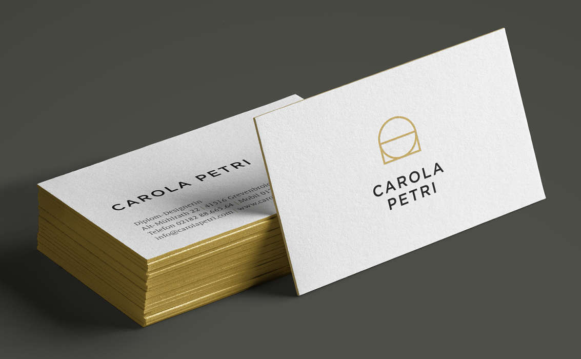 Carola Petri Visitenkarten mit Goldschnitt