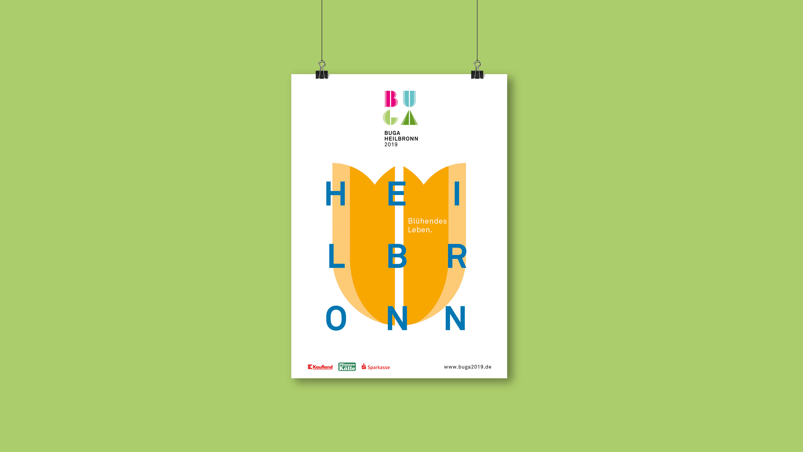 Bundesgartenschau Heilbronn Kampagne Plakat mit Blüte